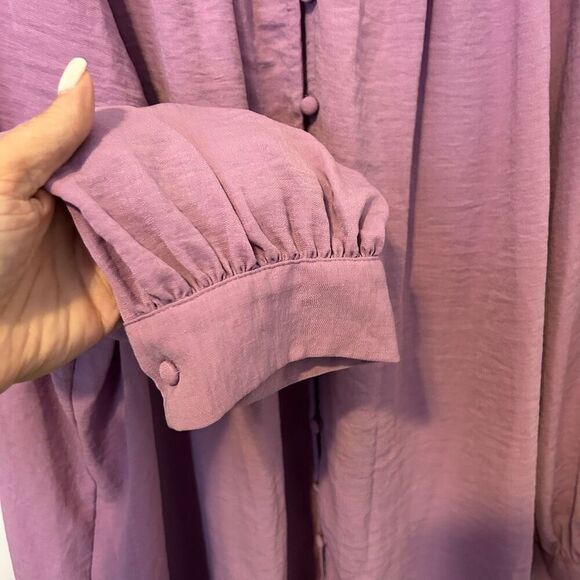 Nine West women’s top 3X button front balloon sleeve tunic boho peasant fairy pu - Picture 4 of 11